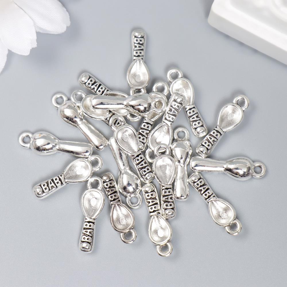 Картинка Декор металл для творчества "Ложечка малыша - baby" серебро набор 20 шт (№5468831) от магазина Мир детей Товары для Новорожденных
