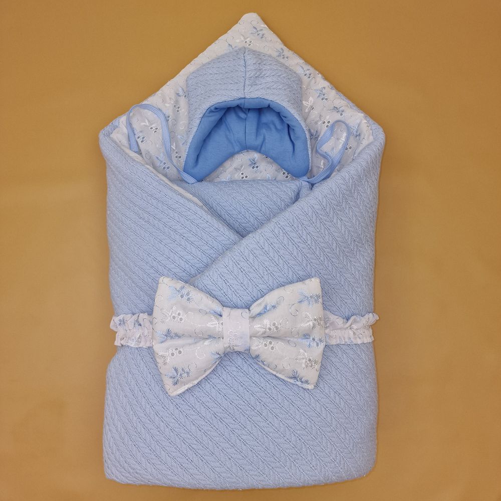 Комплект на выписку 3 пр: одеяло+шапка+бант артикул анонс 1876вз-1-2_у