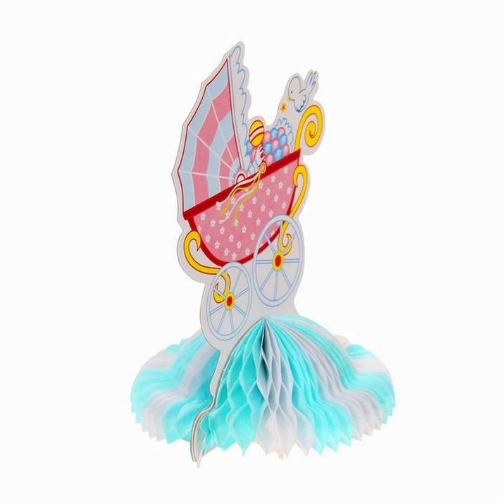 № 1037267 Гирлянда бумажная «Коляска», цвет голубой