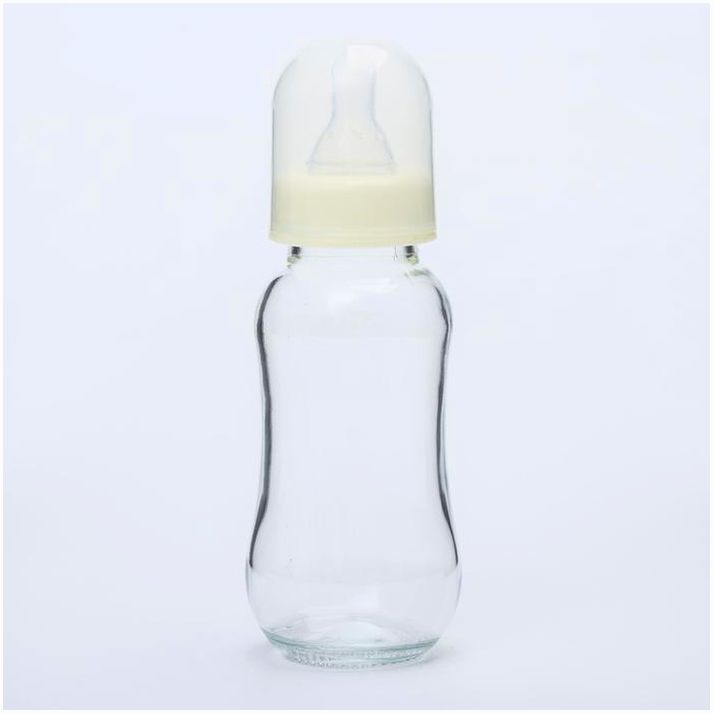 Картинка Бутылочка для кормления, стекло, 200 мл., без ручек, цвет МИКС (№4627676) от магазина Мир детей Товары для Новорожденных