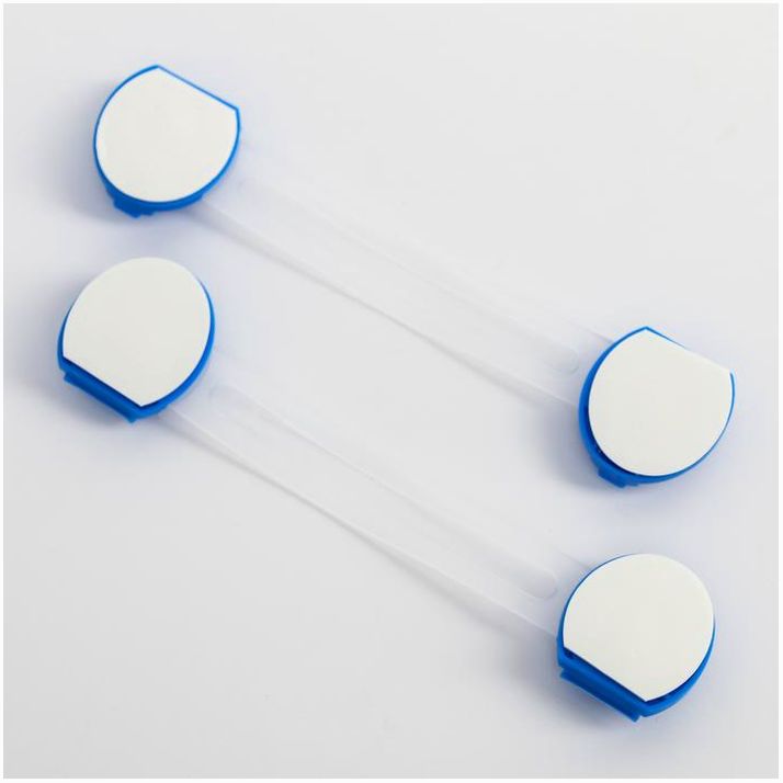 № 1259479 Блокиратор дверей универсальный, 2 шт., цвет голубой