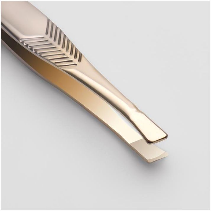 № 1498416 Пинцет скошенный, широкий, 9 см, цвет серебристый/золотистый