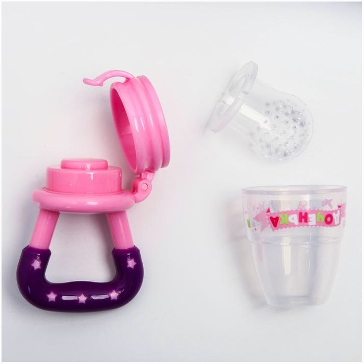 Картинка Ниблер «Доченька», с силиконовой сеточкой, цвет розовый (№1594089) от магазина Мир детей Товары для Новорожденных