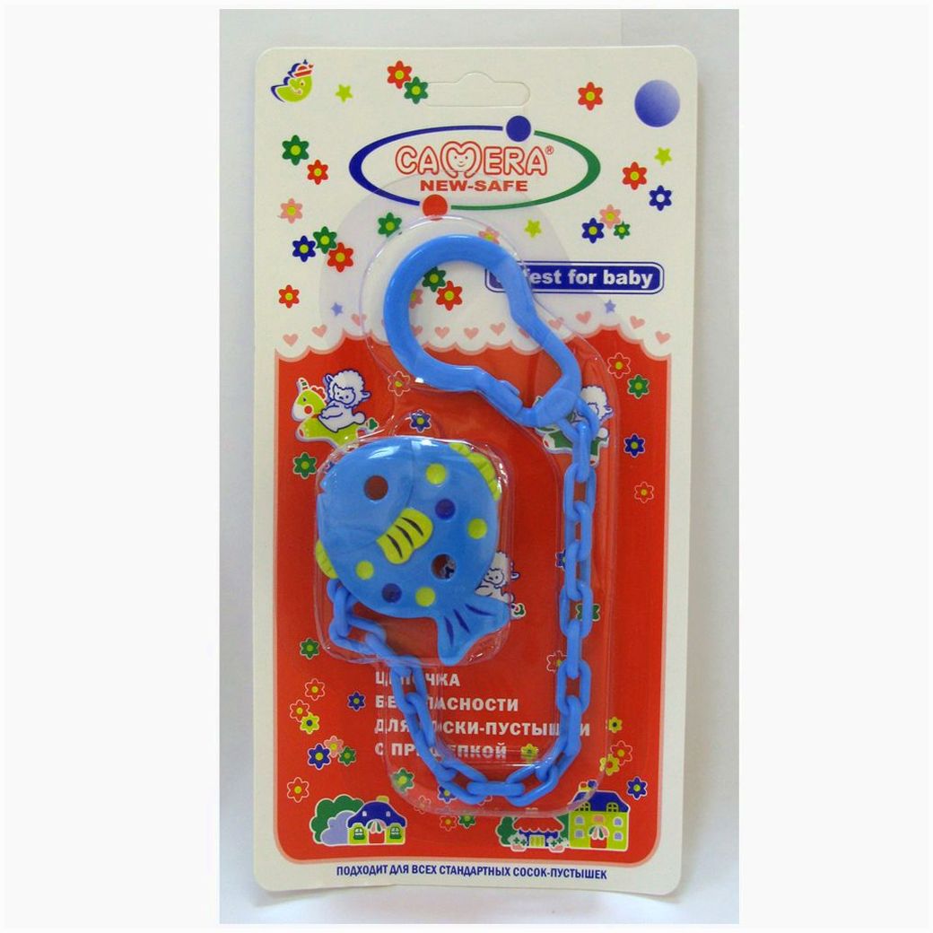 Держатель для пустышки на цепочке с прищепкой 