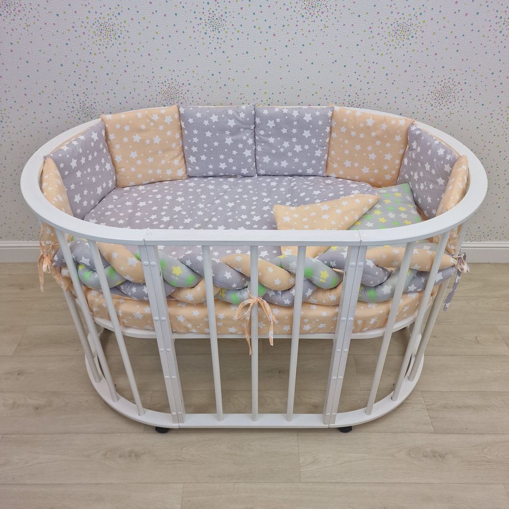 КПБ 14 пр (борт + пододеяльник + одеяло + наволочка + подушка + простынь (бязь) коса артикул анонс 1155-0-1бб_09