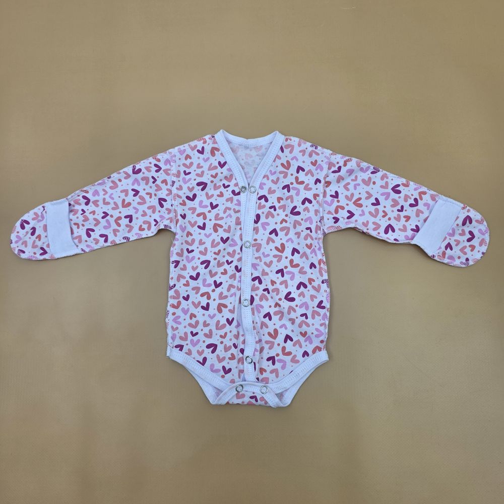 Боди №7 (кулирка, кнопки снизу и спереди, зашитая ручка с разрезом) артикул анонс 0119-56МД