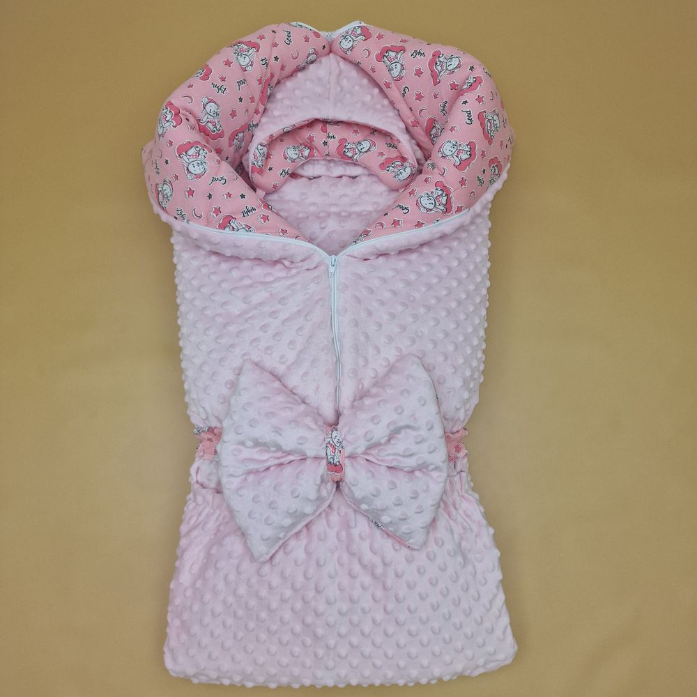 Конверт - одеяло трансформер с карманом+бант-подушка ассорти (плюш/интерлок) артикул анонс 7496-0-1
