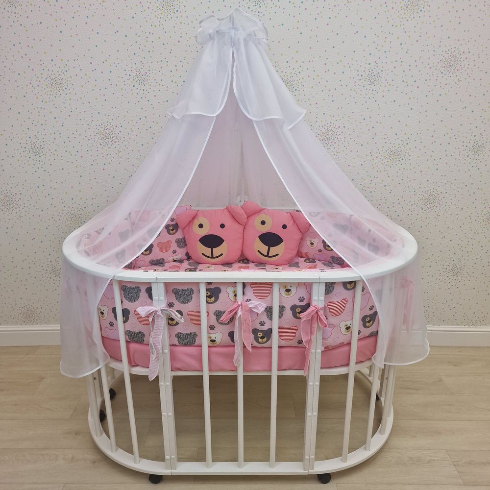 КПБ 18 пр (балдахин + борт + пододеяльник + одеяло + наволочка + подушка + простынь (бязь) артикул анонс 1132-0-1_02