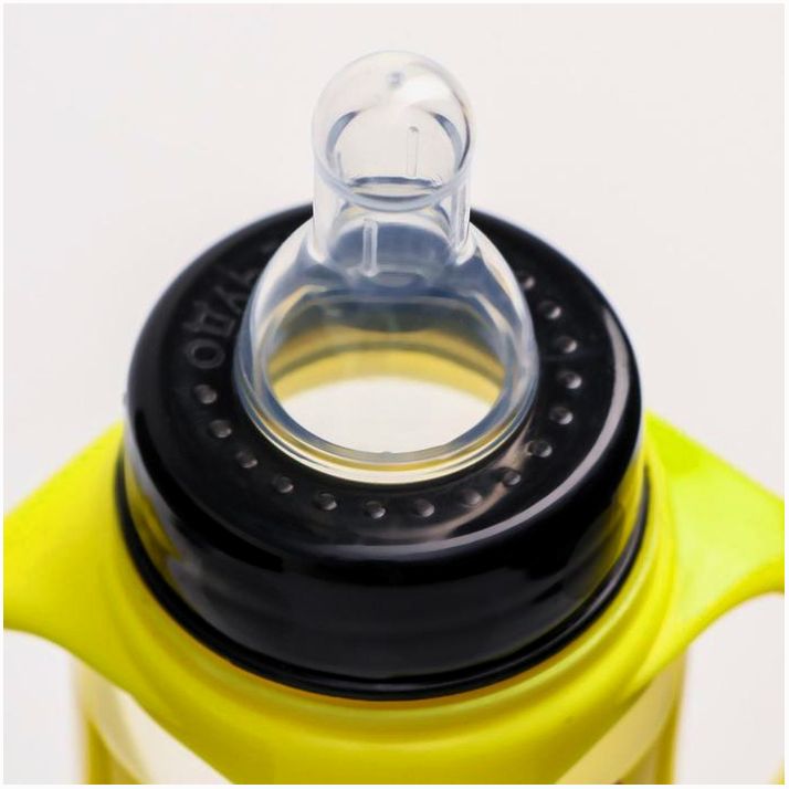 Картинка Бутылочка для кормления BABYDJIM, классическое горло, 250 мл., цилиндр, с ручками (№5399883) от магазина Мир детей Товары для Новорожденных