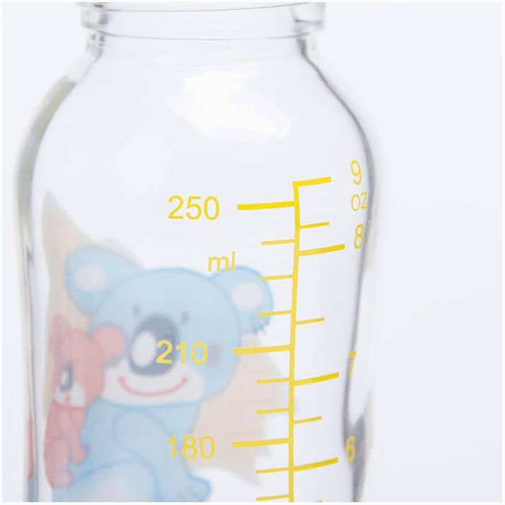 Картинка Бутылочка для кормления, классическое горло, 250 мл., от 3 мес., стекло, цвет МИКС (№4477718) от магазина Мир детей Товары для Новорожденных