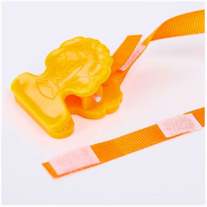 Картинка Пустышка силиконовая ортодонтическая с держателем и колпачком, от 0 мес., цвет оранжевый (№2300151) от магазина Мир детей Товары для Новорожденных