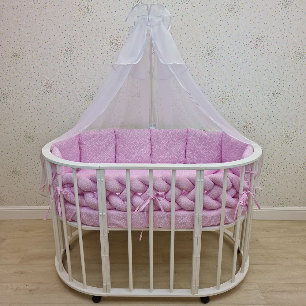 КПБ 15 пр (балдахин + борт + пододеяльник + одеяло + наволочка + подушка + простынь (бязь) коса артикул анонс 1157-0-1_07