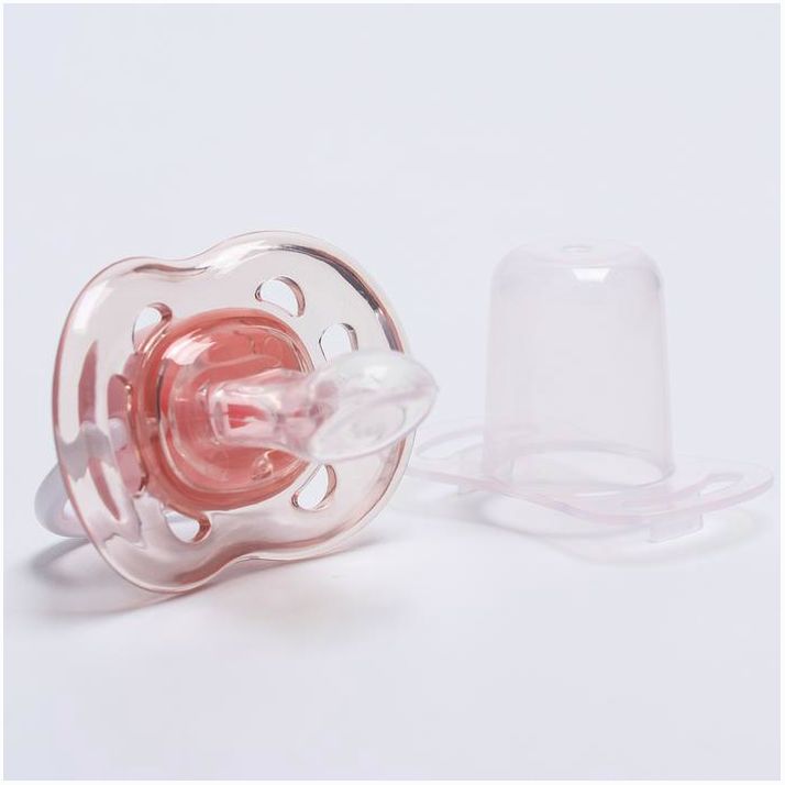 № 4780673 Соска - пустышка ортодонтическая, силикон, +6 мес., с колпачком, цвет розовый