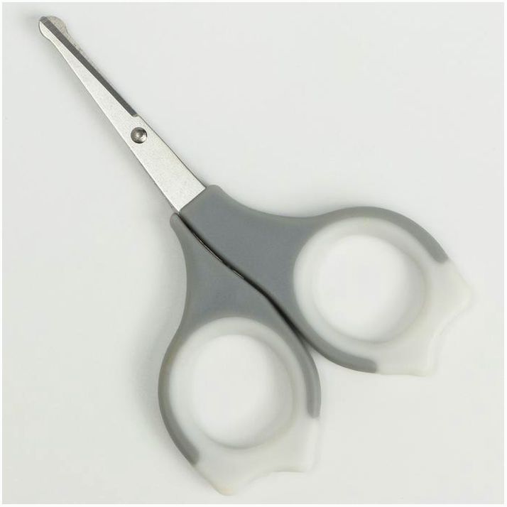 Ножницы маникюрные детские безопасные, цвет серый артикул анонс 7041954