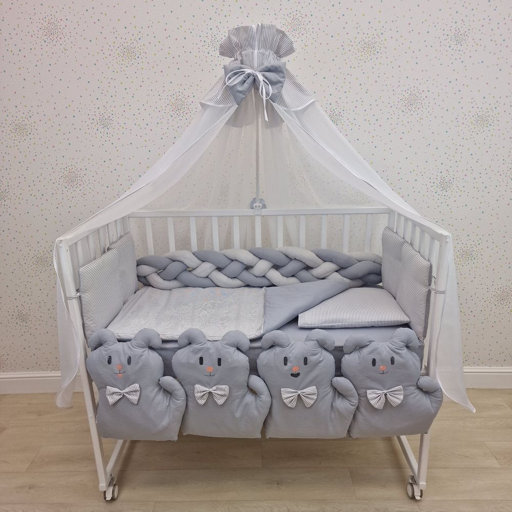 № 1175-0-1бб КПБ 14 пр (борт + пододеяльник + одеяло + наволочка + подушка + простынь (бязь)