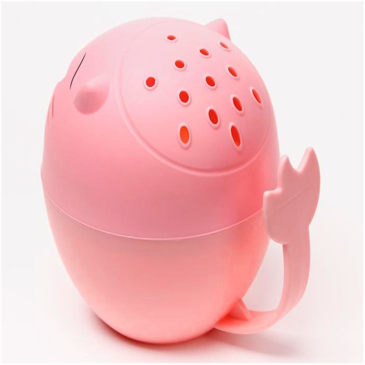 № 7761341 Ковш для купания и мытья головы, детский банный ковшик, хозяйственный «Котик», цвет розовый