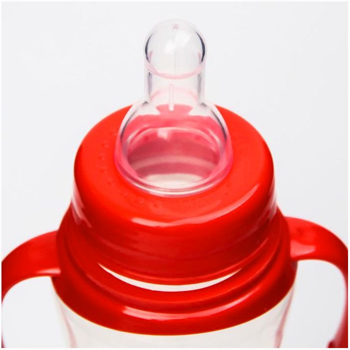 Картинка Бутылочка для кормления, классическое горло, 250 мл., от 0 мес., приталенная, с ручками, цвет МИКС (№7012037) от магазина Мир детей Товары для Новорожденных