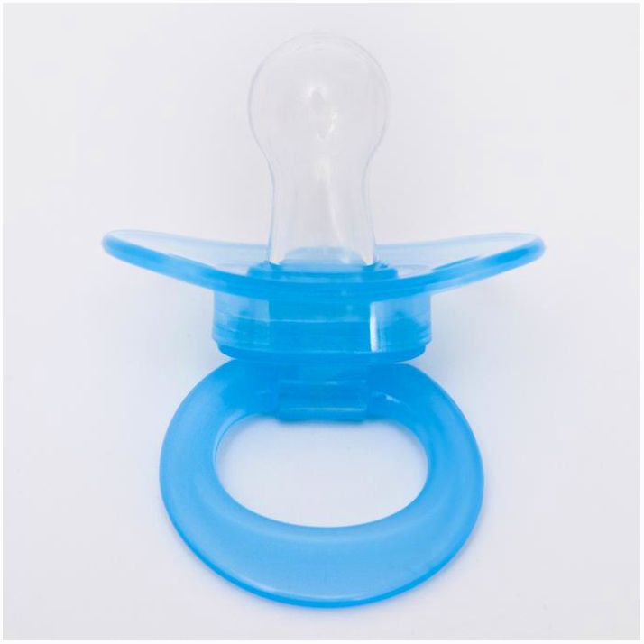 Картинка Пустышка прозрачная, классическая с колпачком, от 0 мес., цвет голубой (№2300147) от магазина Мир детей Товары для Новорожденных