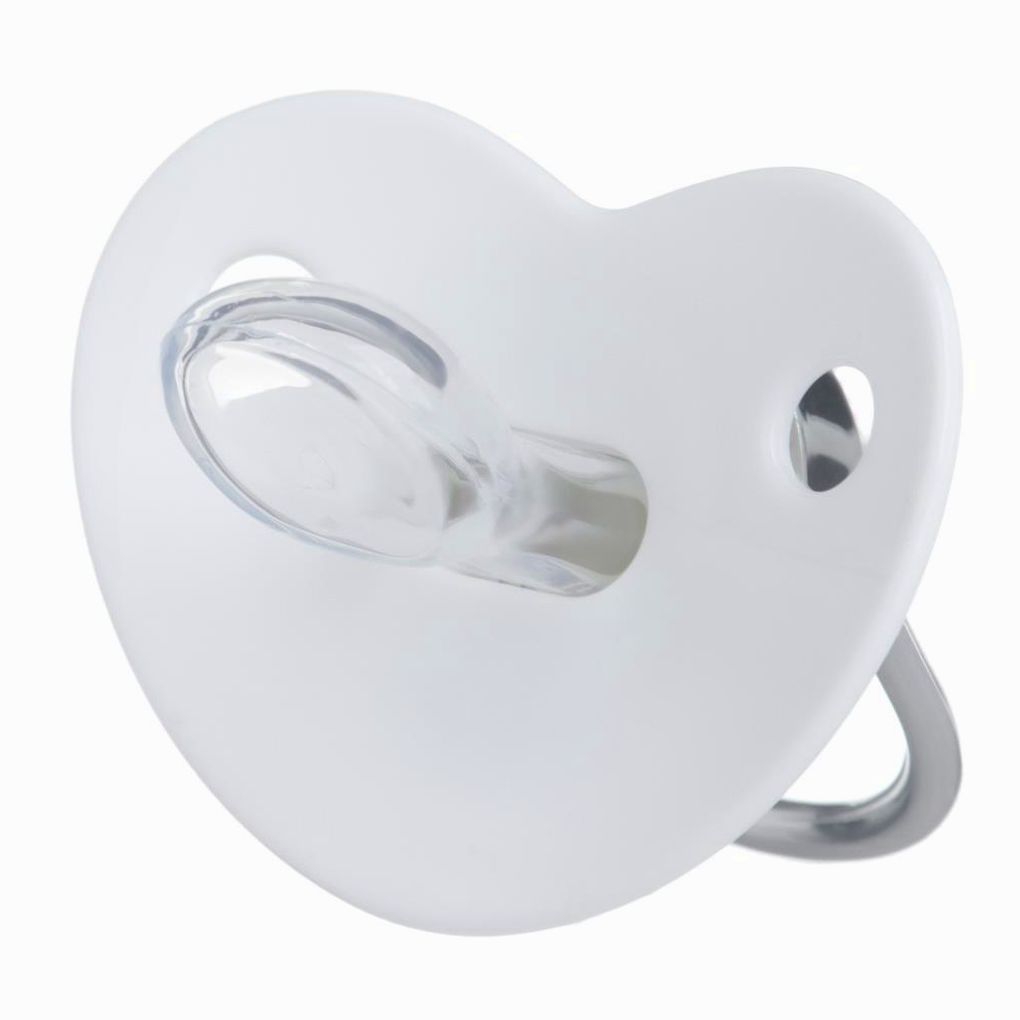 № 10092766 Соска - пустышка ортодонтическая «Я люблю маму», с колпачком, +12 мес., серебряная, стразы