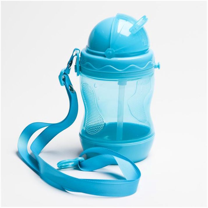 Поильник с силиконовой трубочкой, 280 мл., цвет голубой артикул анонс 4591139