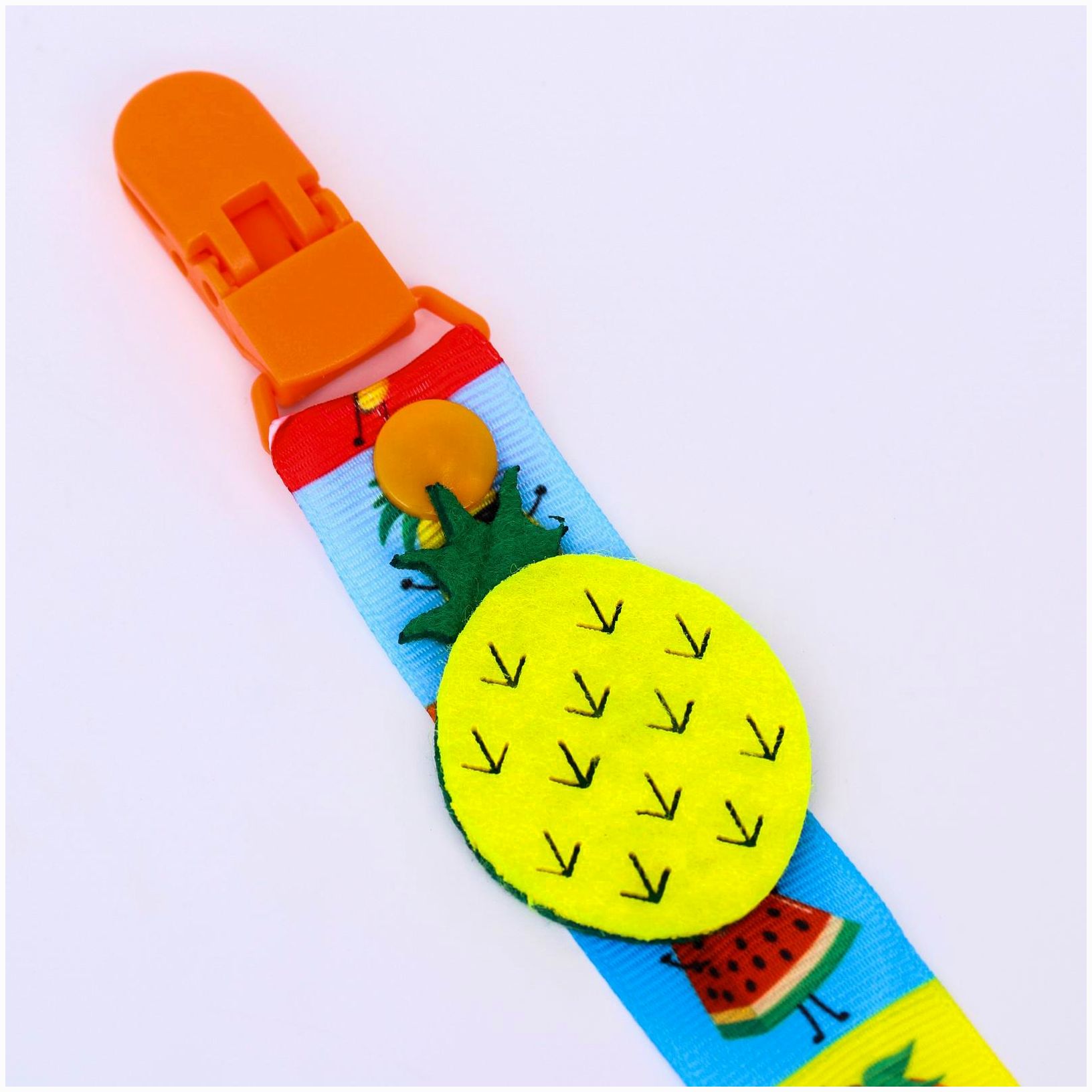 № 4733709 Держатель для соски - пустышки  «Фруктовая тусовка», на ленте