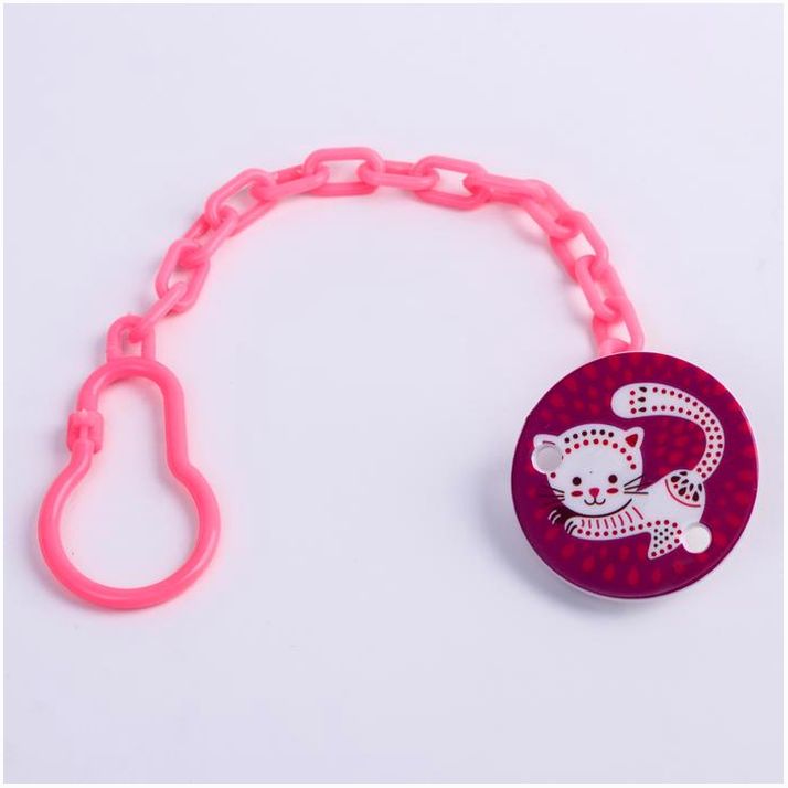 Держатель для соски - пустышки «Кошечка», на цепочке, цвет розовый артикул анонс 4770908