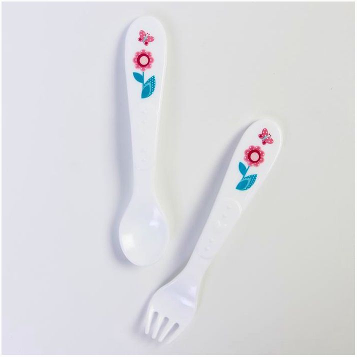 Картинка Набор для кормления: ложка и вилка «Для Малыша», от 5 мес., белый МИКС (№4839929) от магазина Мир детей Товары для Новорожденных