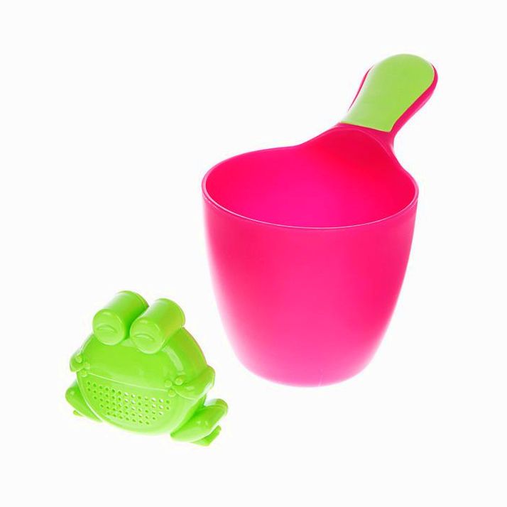 Картинка Ковш для купания, банный ковшик, хозяйственный с насадкой-лейкой «Лягушонок», 500 мл, цвет МИКС (№3780394) от магазина Мир детей Товары для Новорожденных
