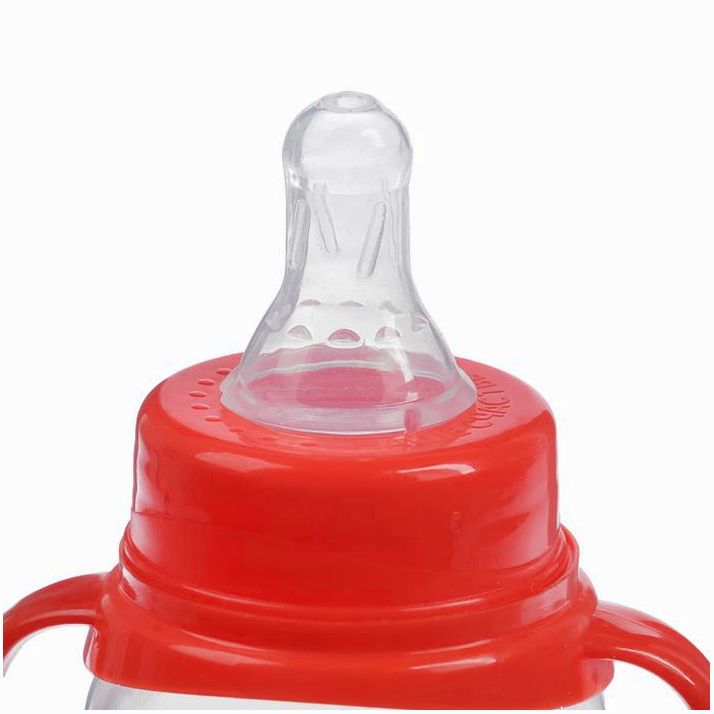 Картинка Бутылочка «Царевич» классическая, с ручками, 250 мл, от 0 мес., цвет красный (№2969834) от магазина Мир детей Товары для Новорожденных