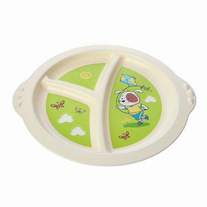 Картинка Тарелка детская трёхсекционная, цвет зелёный (№3885201) от магазина Мир детей Товары для Новорожденных