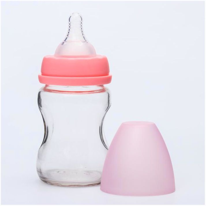 № 4627678 Бутылочка для кормления, стекло, 150 мл., широкое горло, цвет МИКС
