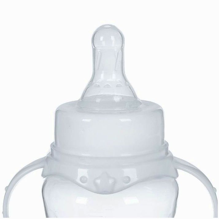 Картинка Бутылочка для кормления, классическое горло, 250 мл., от 3 мес., приталенная, с ручками, цвет белый (№2969728) от магазина Мир детей Товары для Новорожденных