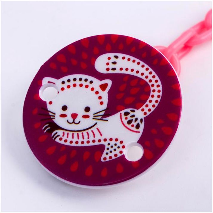 № 4770908 Держатель для соски - пустышки «Кошечка», на цепочке, цвет розовый