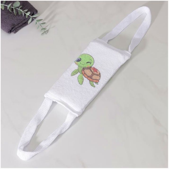 № 7916025 Мочалка-лента для тела хлопковая Доляна «Черепашка», 10,5?25 см