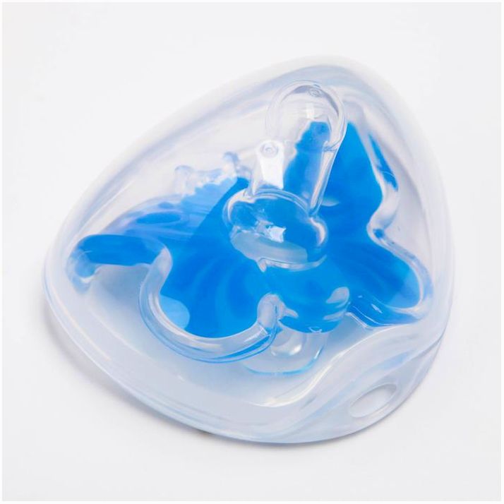 Картинка Пустышка цельносиликоновая, «Бабочка», контейнер, классическая, от 0 мес., цвет голубой (№4301013) от магазина Мир детей Товары для Новорожденных