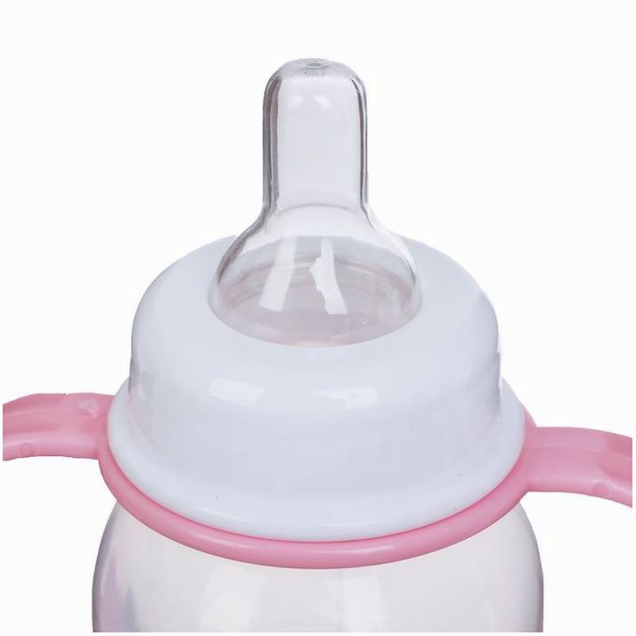 Картинка Бутылочка для кормления «Зайка» с ручками, 250 мл, от 0 мес., цвет розовый (№2667389) от магазина Мир детей Товары для Новорожденных