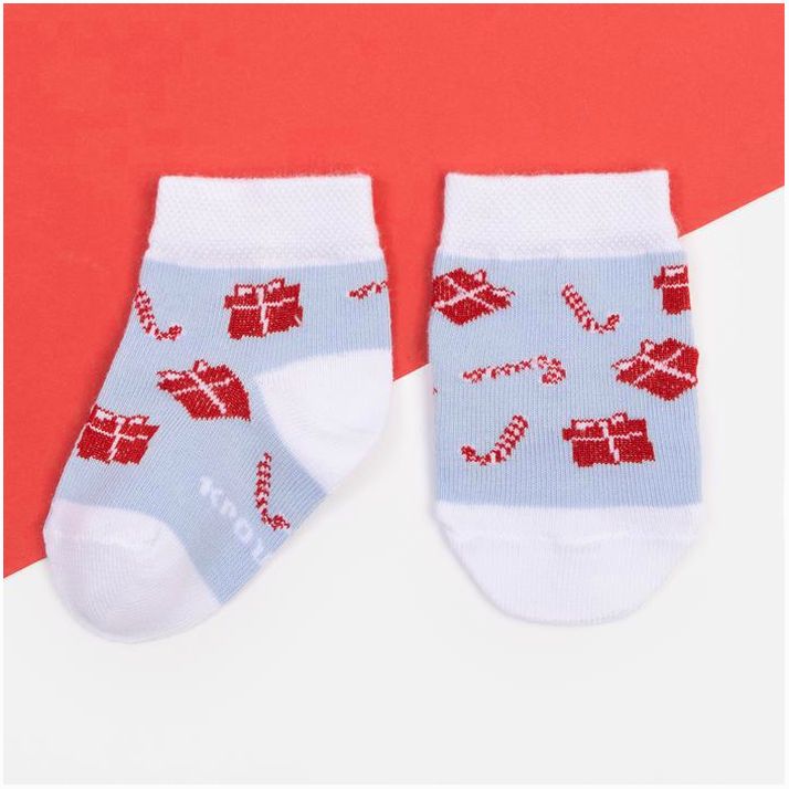 Картинка Набор новогодних детских носков Крошка Я «Снеговик», 2 пары, 6-8 см (№9085190) от магазина Мир детей Товары для Новорожденных