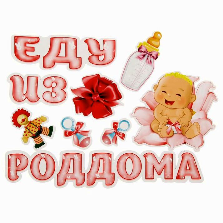 Набор магнитов на авто «Еду из роддома» артикул анонс 1542565