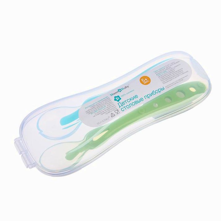 Картинка Набор детских ложек, 2 шт., в контейнере для хранения (№3978648) от магазина Мир детей Товары для Новорожденных