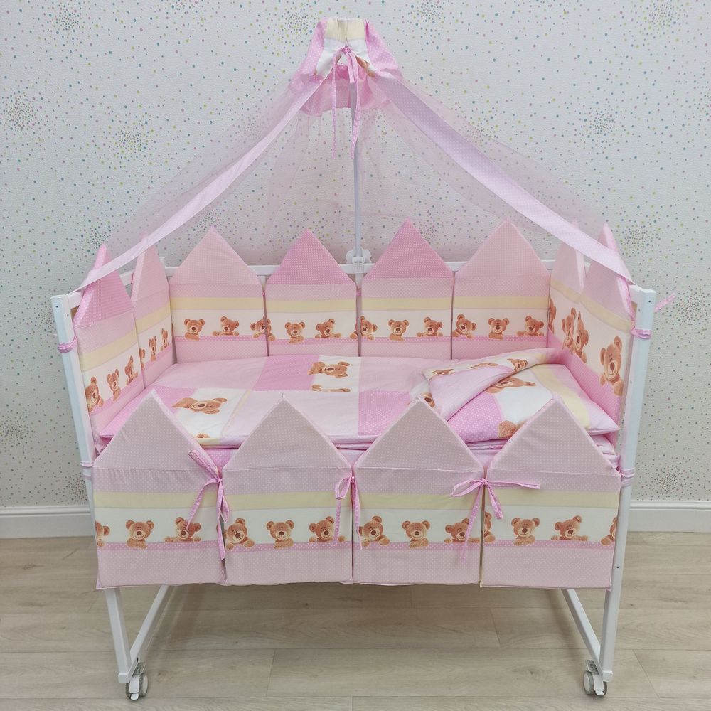 КПБ 18 пр (балдахин + борт + пододеяльник + одеяло + наволочка + подушка + простынь (бязь) 