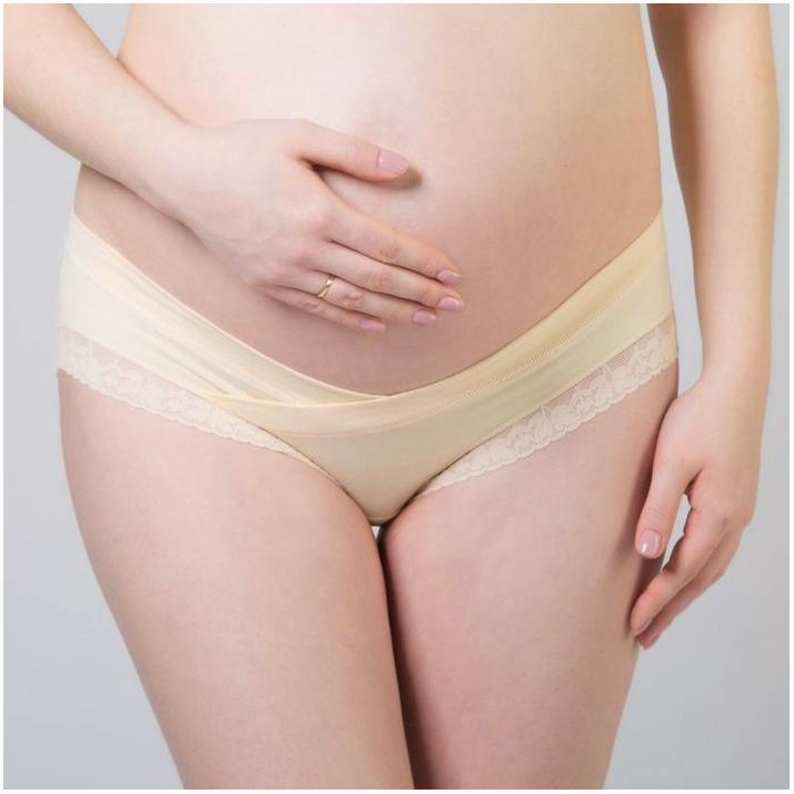 № 2512487 Трусы с кружевом для беременных (низкие), размер 44-46, цвет бежевый