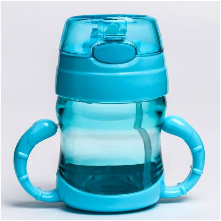 № 1578620 Поильник с силиконовой трубочкой, с ручками, 150 мл., цвет МИКС