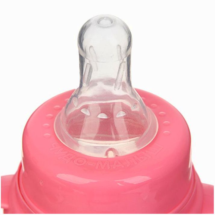Картинка Бутылочка «Кошечка Софи», классическое горло, приталенная, с ручками, 250 мл, от 0 мес, цвет розовый (№2969809) от магазина Мир детей Товары для Новорожденных