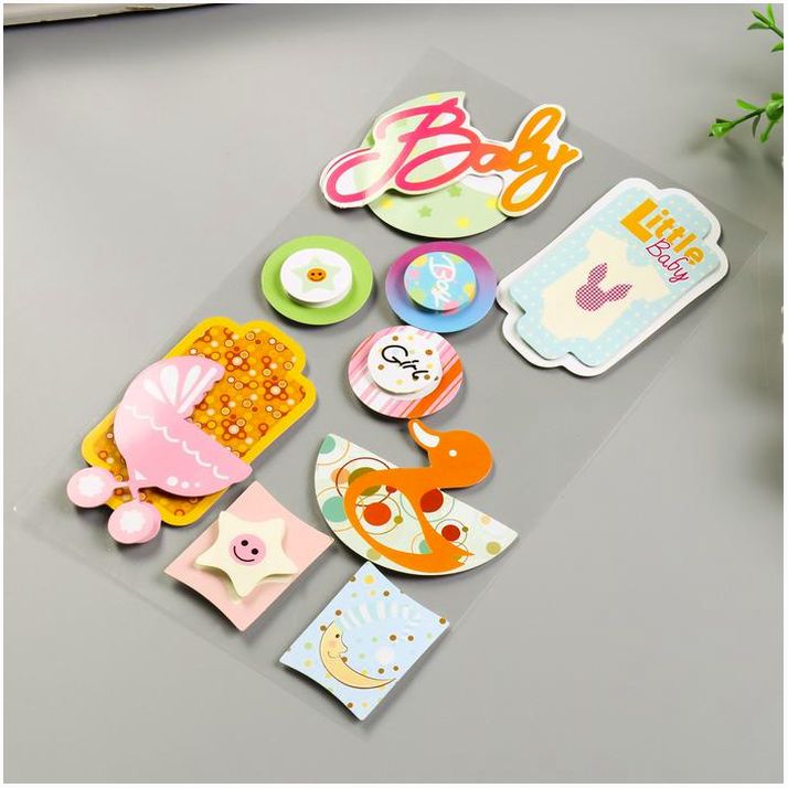 Картинка Наклейка картон 2D "Рождение ребёнка" 25х13 см (№2555104) от магазина Мир детей Товары для Новорожденных