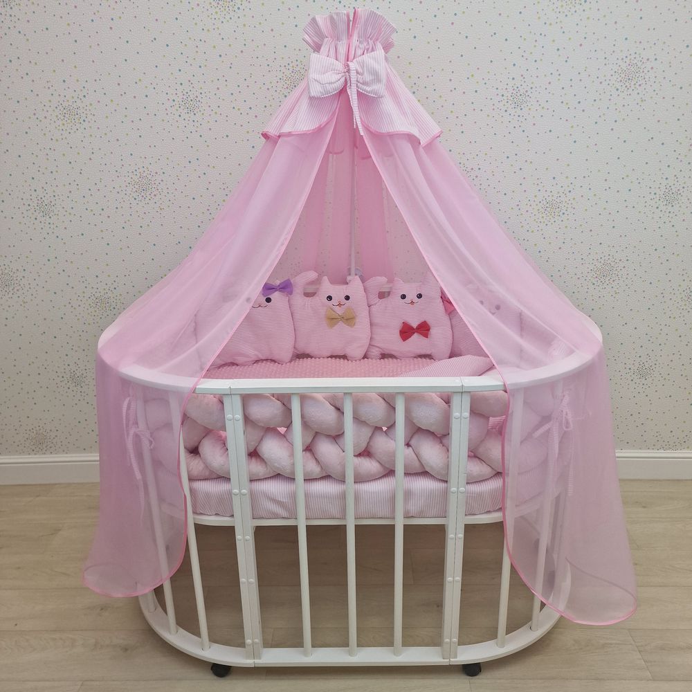 КПБ 17 пр (балдахин + борт + пододеяльник + одеяло + наволочка + подушка + простынь (плюш/бязь) артикул анонс 1181-0-1_02