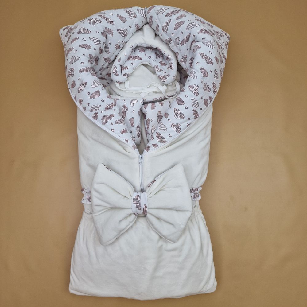 Комплект кв (одеяло трансформер+бант-подушка+2 комбинезона+2 шапочки+шарф) артикул анонс 7260-0-2_07