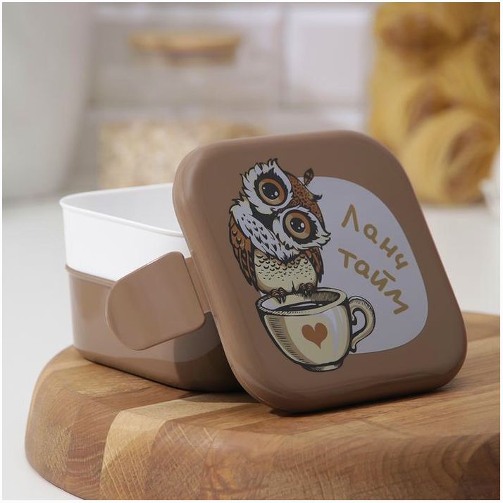 Картинка Контейнер для обеда IDEA «Совы», 2 отделения, 400 мл (№3749765) от магазина Мир детей Товары для Новорожденных