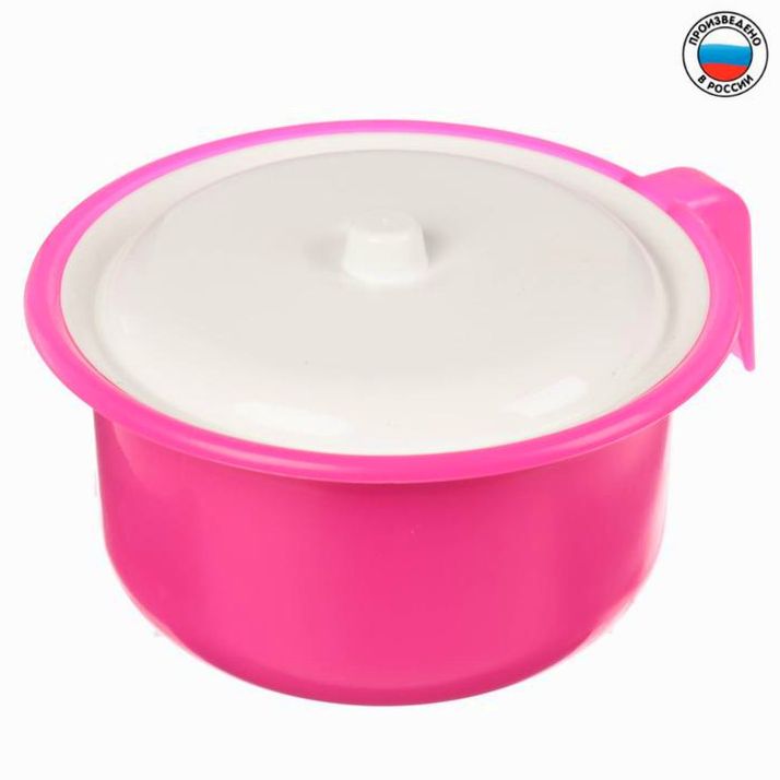 Горшок детский с крышкой, цвет розовый, 1900 мл артикул анонс 1807205