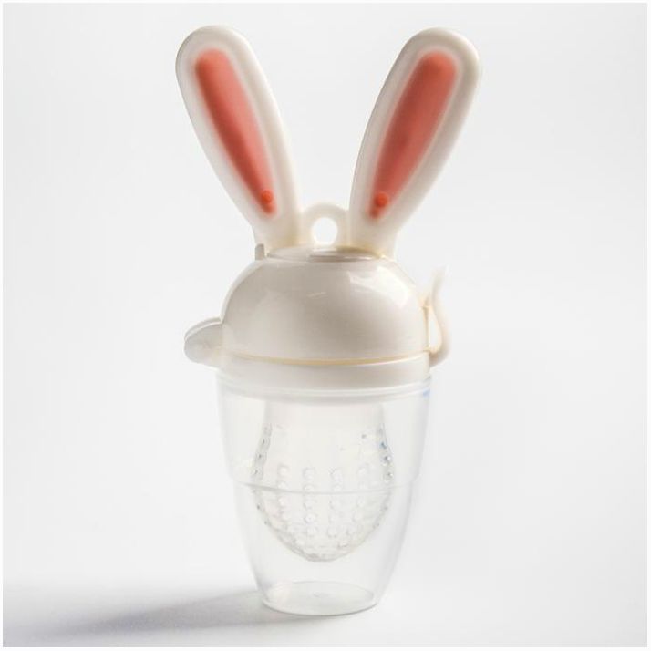 Ниблер для прикорма, с силиконовой сеточкой «Зайка», вращающийся поршень, цвет розовый артикул анонс 4623700