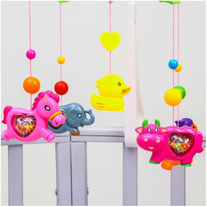 № 694022 Мобиль музыкальный «Солнышко. Зоопарк», заводной, виды МИКС